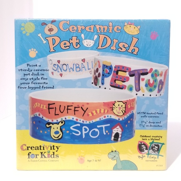 Creativity For Kids Ceramic Paintable Pet Dish - Picture 3 of 4